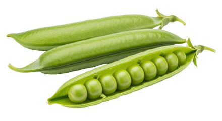 Isolated Green Peas in Pod
