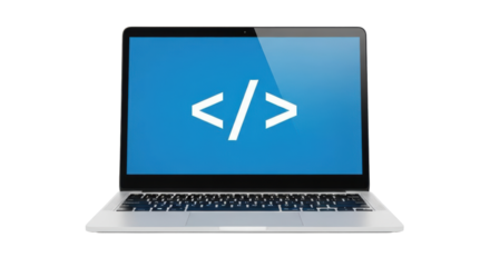 Isolated Laptop with Code