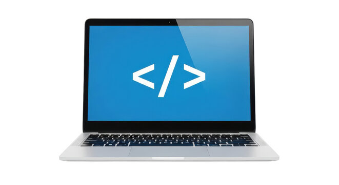 Isolated Laptop with Code