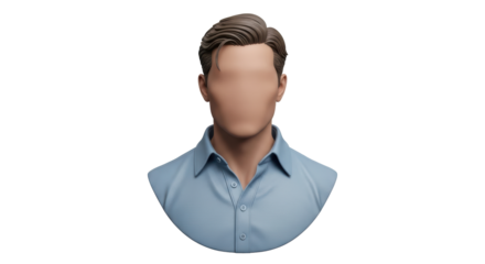 Isolated man with no face, business attire, mannequin, art model, contemporary style