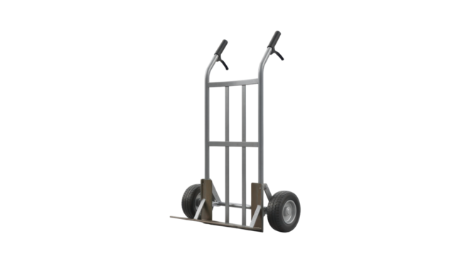 Isolated hand truck for moving boxes and heavy objects, ideal for storage and logistics use