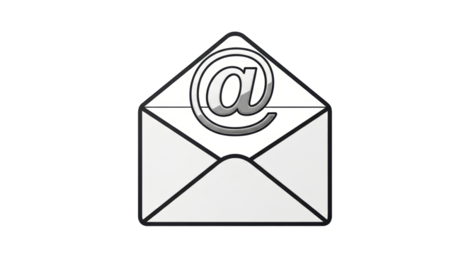 Isolated Envelope With At Symbol Represents Digital Communication in Modern World, mail icon