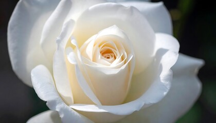 Close-Up of White Rose with Soft Petals, Pure Elegance and Serenity