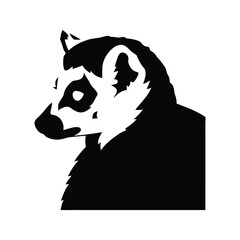 Lemur silhouette vector icon black color and white background 2