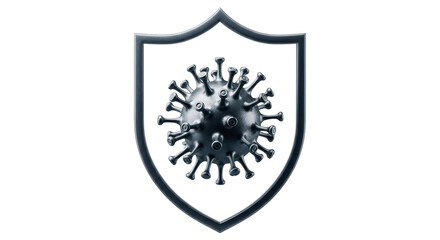 Obraz premium Isolated shield with coronavirus on it depicts protection against the pandemic virus threat