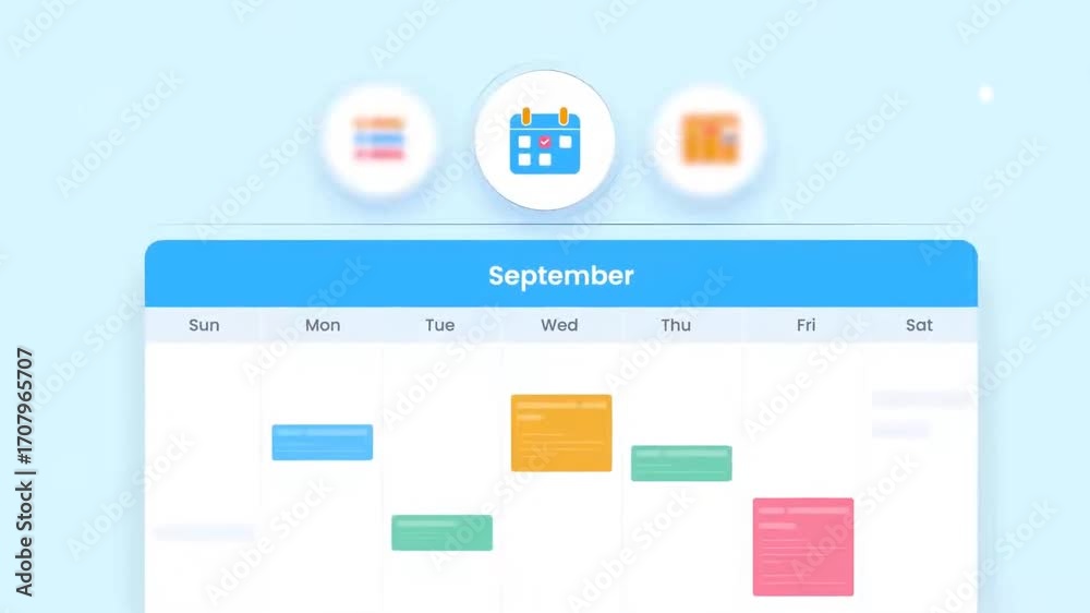 Wall mural colorful dashboard user interface showing charts, statistics and reports in modern flat animated des