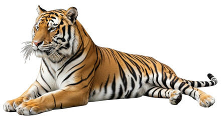 Isolated Lying Tiger
