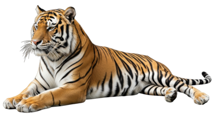 Isolated Lying Tiger