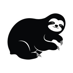 Sloth silhouette vector icon black color and white background