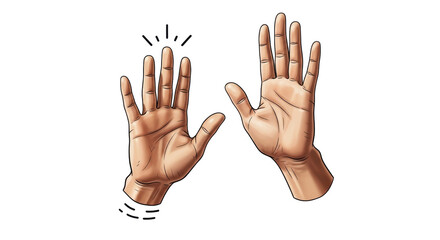 Isolated High Five Hands