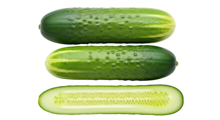 Isolated Stack of Cucumbers for Recipes, Salads, and Refreshments, Vegetables, Natural Foods