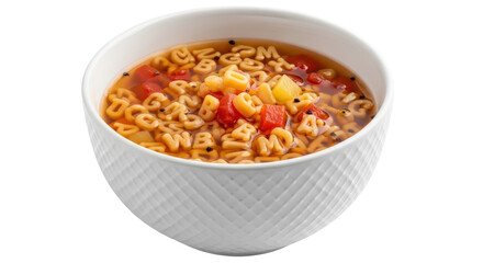 Isolated alphabet soup in bowl