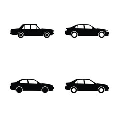 Fototapeta premium Car silhouette vector icon black color and white background