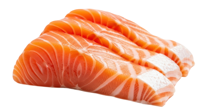 Isolated Salmon Slices