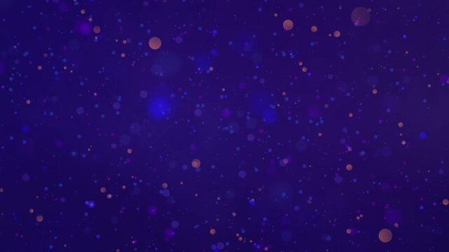 Loopable rotating purple bokeh background with multicolored light particles, abstract, digital, modern