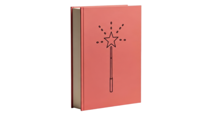 Isolated Book with Magic Wand