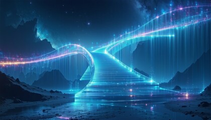 Holographic Bridge Constructed From Floating Segments of Light