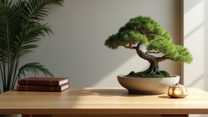 bonsai tree in a living room