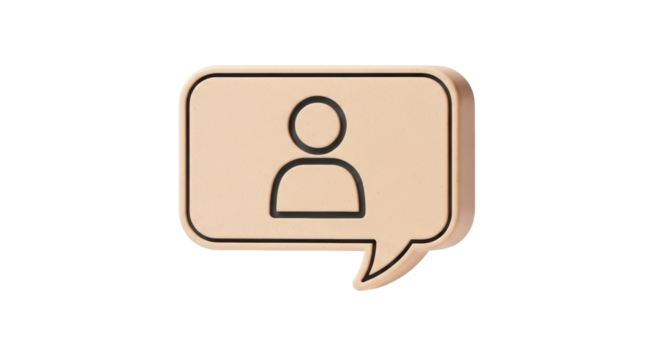 Isolated User Profile Chat Bubble Icon