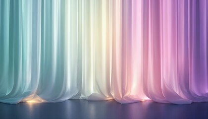 Obraz premium パステルカラーの虹色グラデーションカーテン