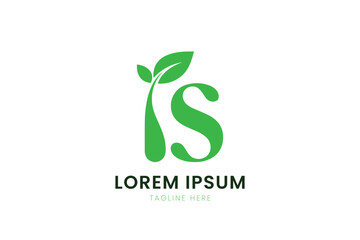 Minimalist green leaf logo design abstract nature symbol on white for branding projects