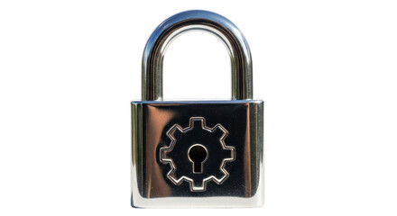 Isolated Padlock with Gear