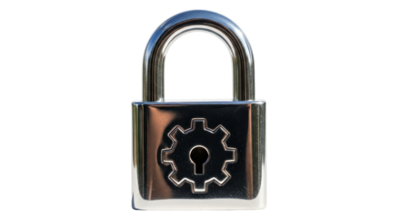 Isolated Padlock with Gear