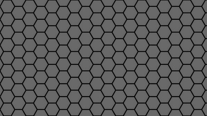 グレーのハニカムパターン｜六角形の幾何学模様