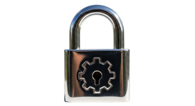 Isolated Padlock with Gear