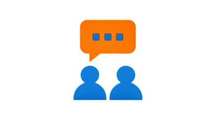 Isolated Communication Bubbles with Two People Icons