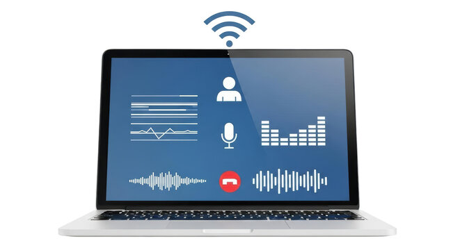 Isolated Laptop with Online Meeting Interface