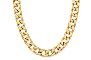 Bold statement gold chain necklace shines, adding a touch of luxury and style to any look with its gleaming metal