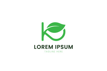 Minimalist green leaf logo design with lorem ipsum text for modern brands