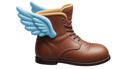 Isolated Winged Boot