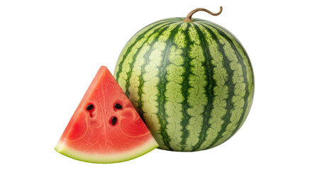 Isolated Watermelon and Slice