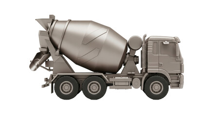 Isolated Cement Mixer Truck