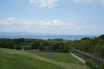 北海道の道南にある八雲町にある噴火湾パノラマパークの絶景の様子