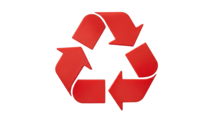 Isolated Red Recycle Symbol