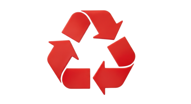 Isolated Red Recycle Symbol