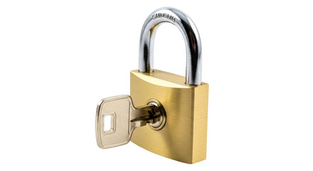Naklejka premium Isolated Padlock with Key