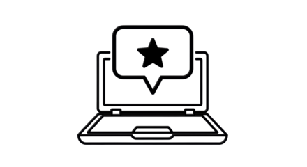 Isolated Laptop Star Rating