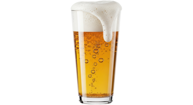 Isolated Beer Glass with Foam