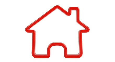 Isolated Red House Outline