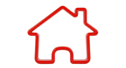 Isolated Red House Outline