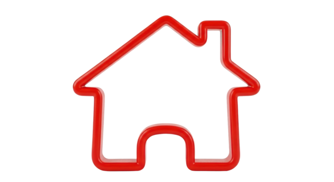 Isolated Red House Outline
