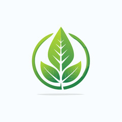 Naklejka premium A symbolic representation of verdant growth and natural vitality within a circular frame design