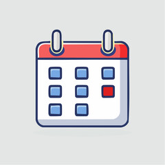 A Vibrant Illustrated Calendar Icon Displaying a Specific Date within a Grid