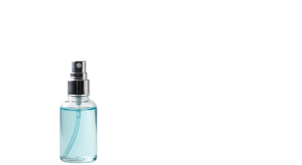 Hand Sanitizer Bottle Clear Spray Bottle on Black Background on transparent background