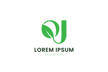 Modern green leaf logo design elegant typography symbol nature inspired minimalist branding