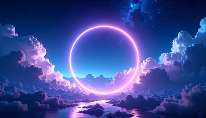 Cosmic ring over clouds